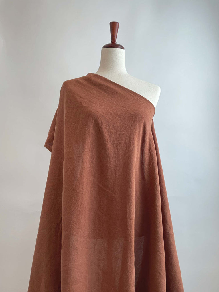 Lightweight Stonewashed Linen Fabric in Cinnamon | Apparel Fabric