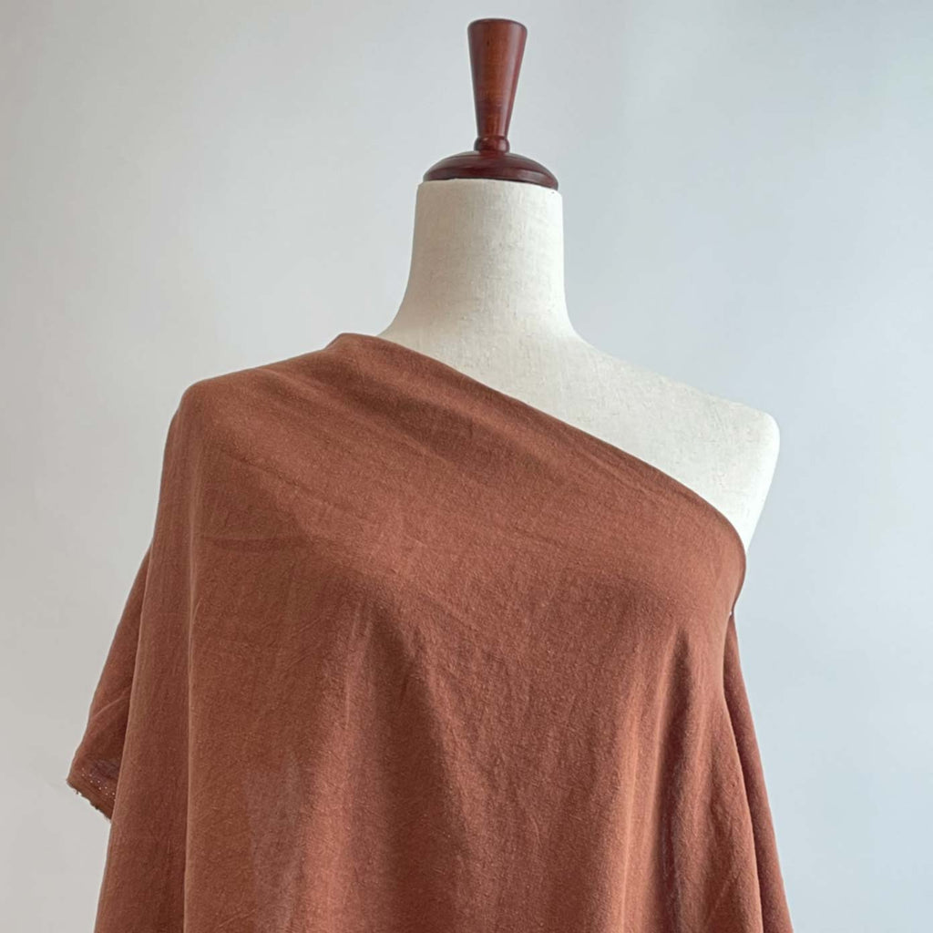 Lightweight Stonewashed Linen Fabric in Cinnamon | Apparel Fabric