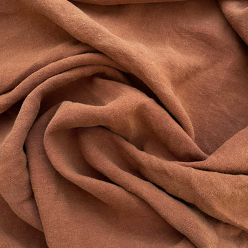 Lightweight Stonewashed Linen Fabric in Cinnamon | Apparel Fabric