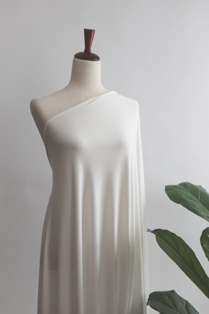 Flowy Bamboo Jersey in Cream-Fabric-Frankie Rose Fabrics