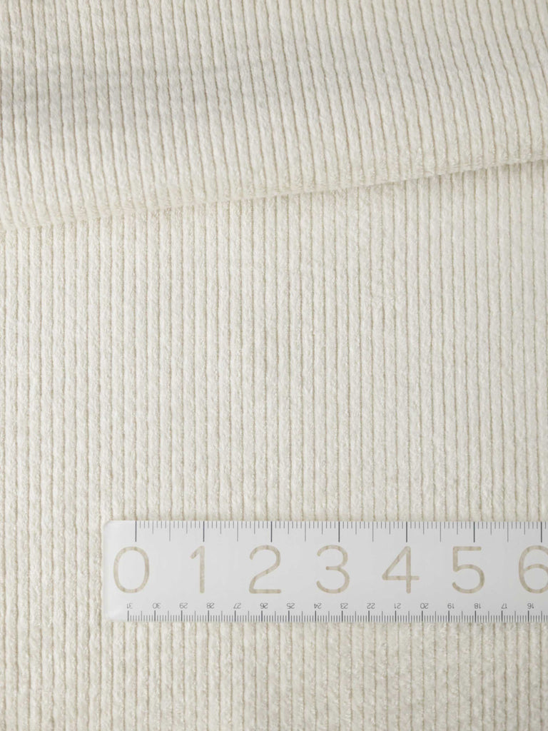 Wide Wale Stretch Corduroy in Cream-Fabric-Frankie Rose Fabrics
