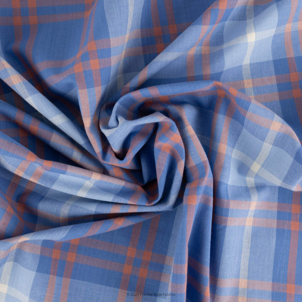 Cotton Woven in Lazuli Plaid-Fabric-Frankie Rose Fabrics