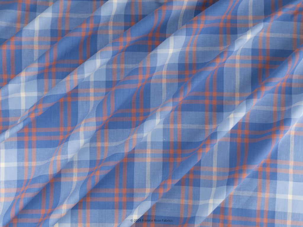 Cotton Woven in Lazuli Plaid-Fabric-Frankie Rose Fabrics