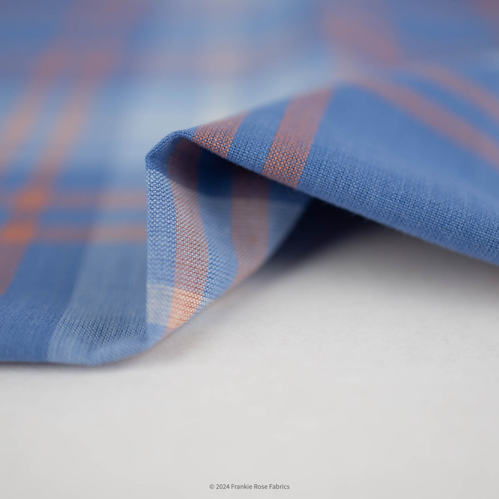 Cotton Woven in Lazuli Plaid-Fabric-Frankie Rose Fabrics