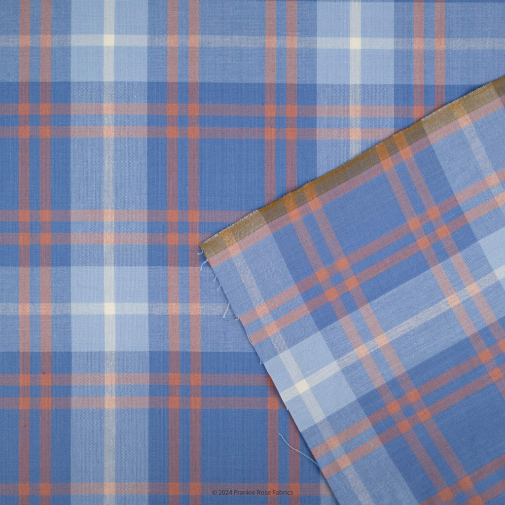Cotton Woven in Lazuli Plaid-Fabric-Frankie Rose Fabrics