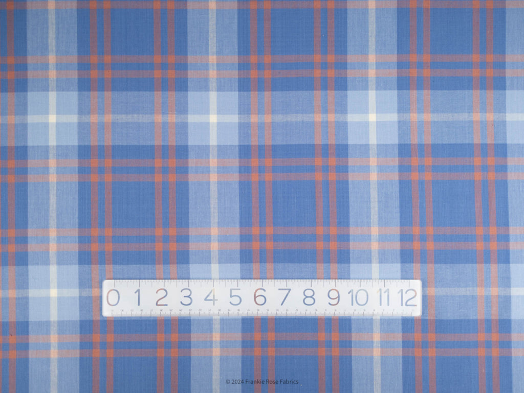 Cotton Woven in Lazuli Plaid-Fabric-Frankie Rose Fabrics