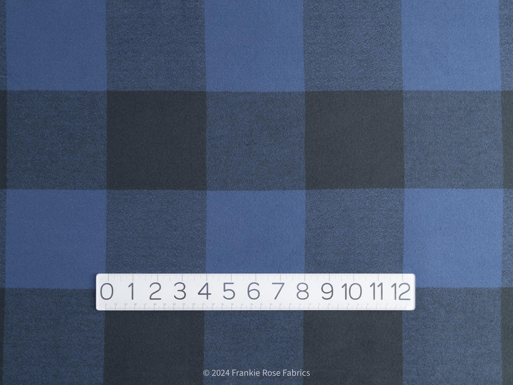 Cozy Organic Cotton Flannel in Blueberry Check-Fabric-Frankie Rose Fabrics