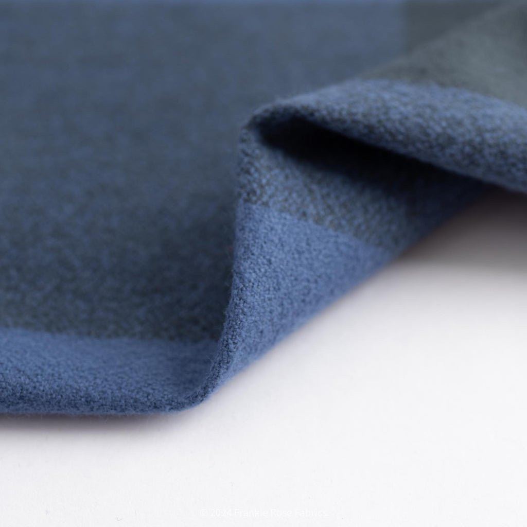 Cozy Organic Cotton Flannel in Blueberry Check-Fabric-Frankie Rose Fabrics