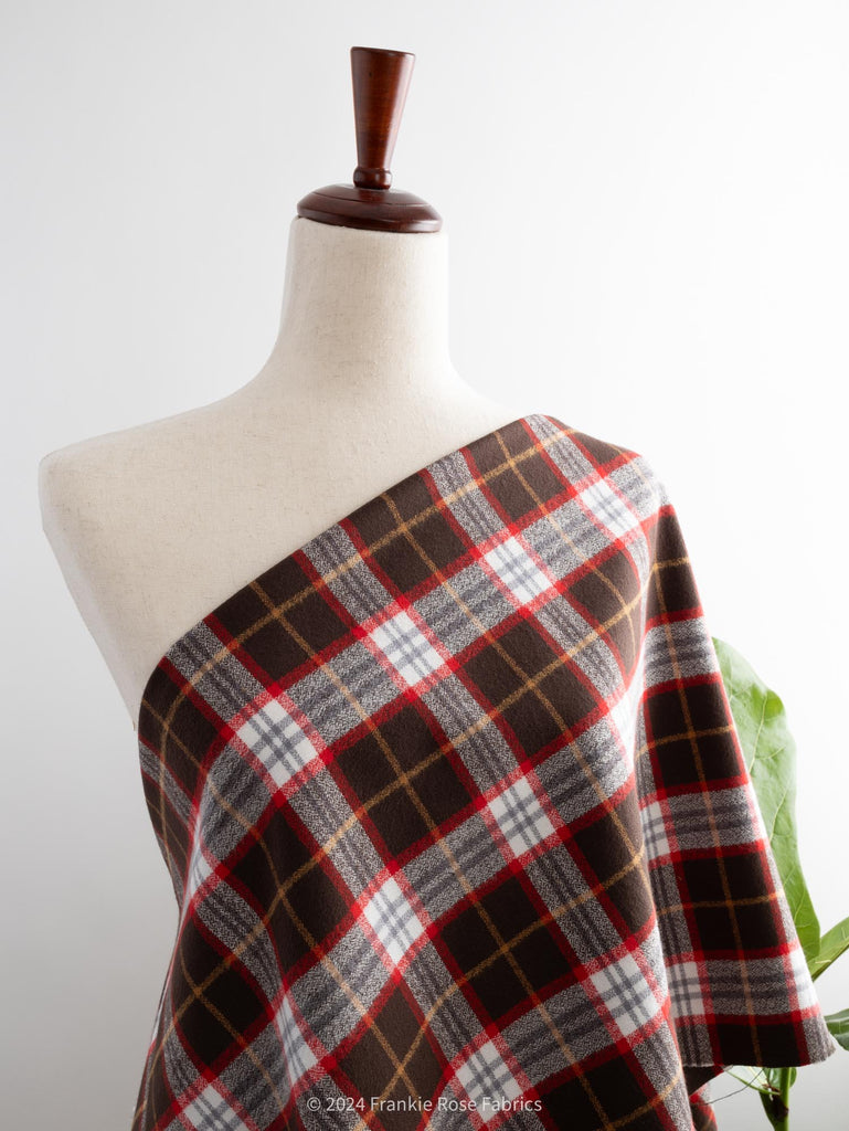 Cozy Cotton Flannel in Redwood Plaid-Fabric-Frankie Rose Fabrics