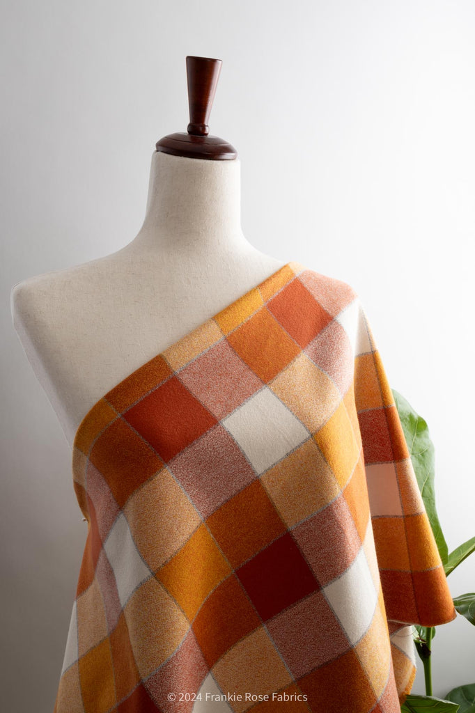 Cozy Cotton Flannel in Rust Check-Fabric-Frankie Rose Fabrics