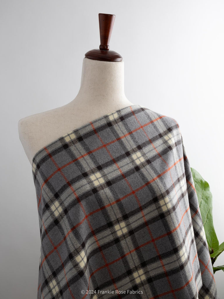 Cozy Cotton Flannel in Winter Flame Plaid-Fabric-Frankie Rose Fabrics