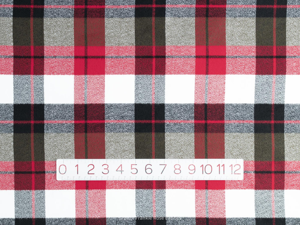 Cozy Cotton Flannel in Holly Berry Plaid-Fabric-Frankie Rose Fabrics