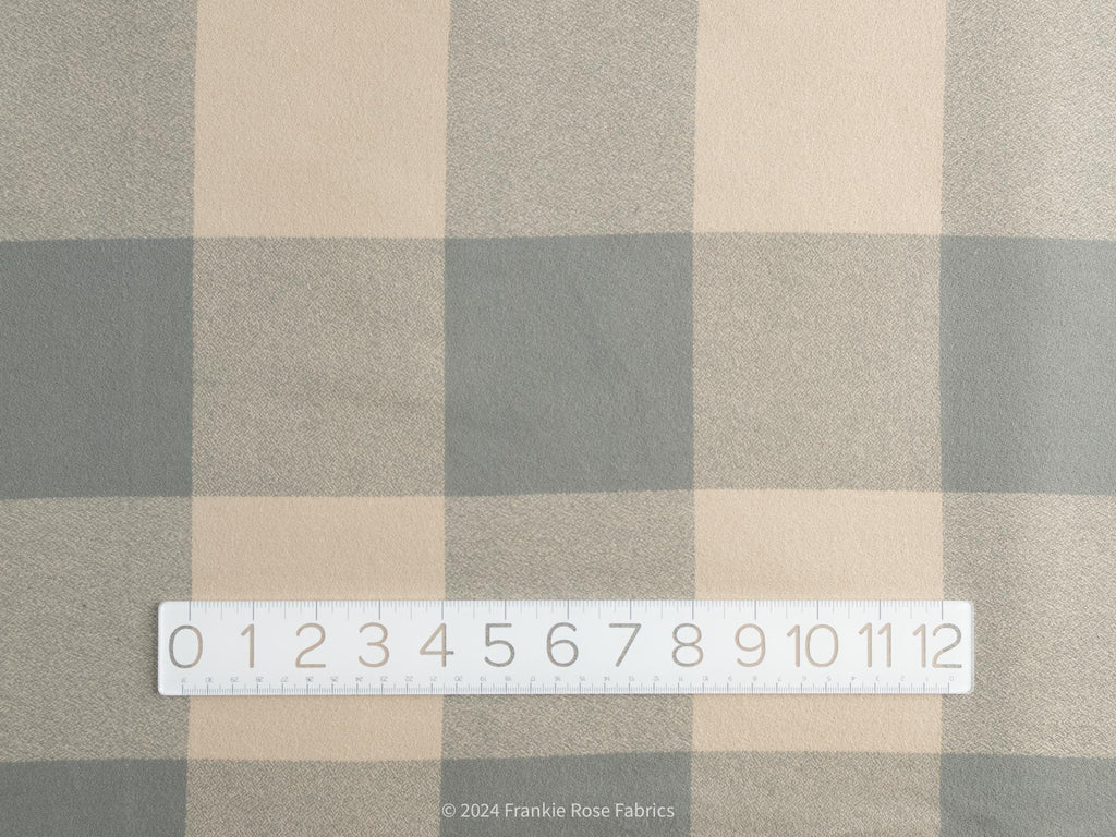 Cozy Organic Cotton Flannel in Mushroom Buffalo Check-Fabric-Frankie Rose Fabrics