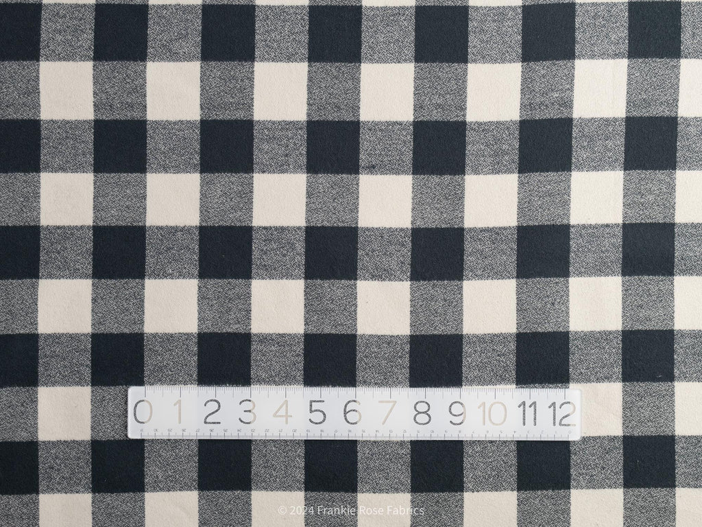 Cozy Organic Cotton Flannel in Pepper Check-Fabric-Frankie Rose Fabrics