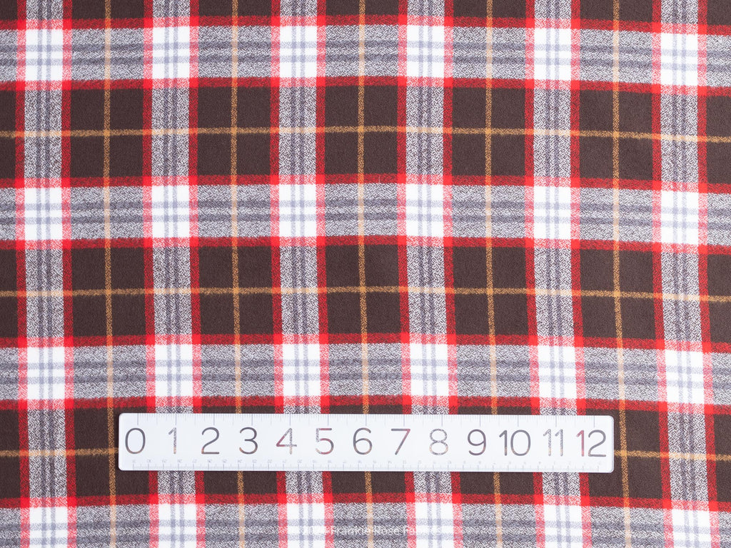 Cozy Cotton Flannel in Redwood Plaid-Fabric-Frankie Rose Fabrics