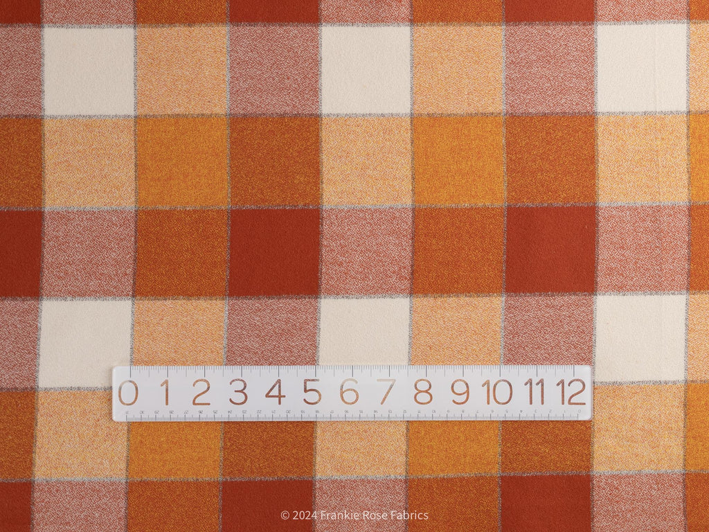 Cozy Cotton Flannel in Rust Check-Fabric-Frankie Rose Fabrics