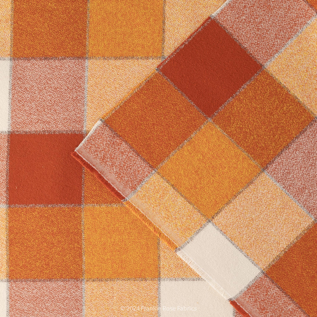 Cozy Cotton Flannel in Rust Check-Fabric-Frankie Rose Fabrics