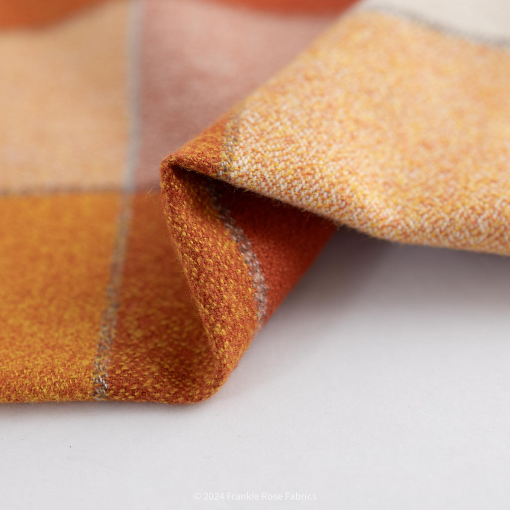 Cozy Cotton Flannel in Rust Check-Fabric-Frankie Rose Fabrics
