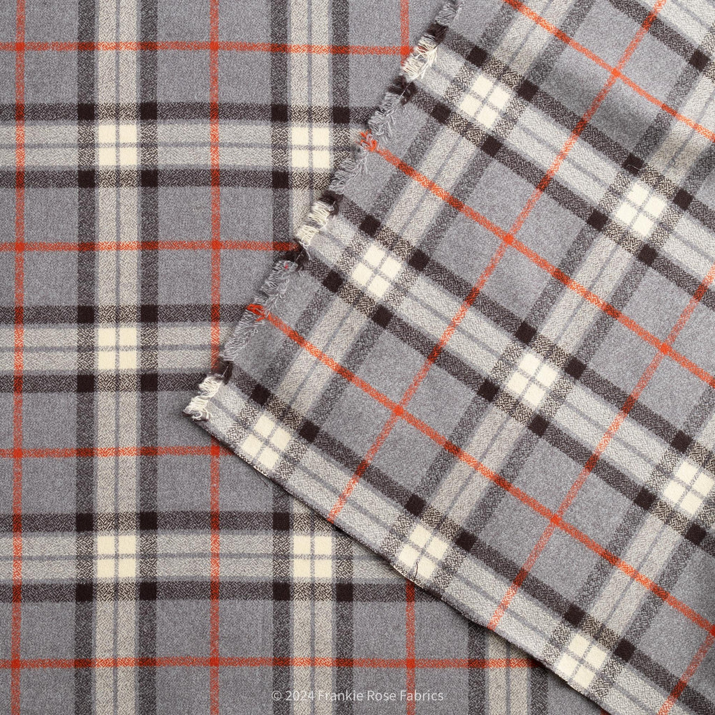 Cozy Cotton Flannel in Winter Flame Plaid-Fabric-Frankie Rose Fabrics