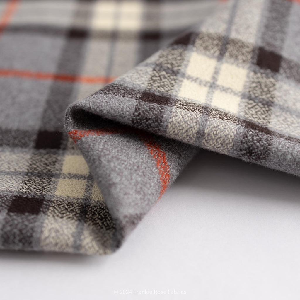 Cozy Cotton Flannel in Winter Flame Plaid-Fabric-Frankie Rose Fabrics