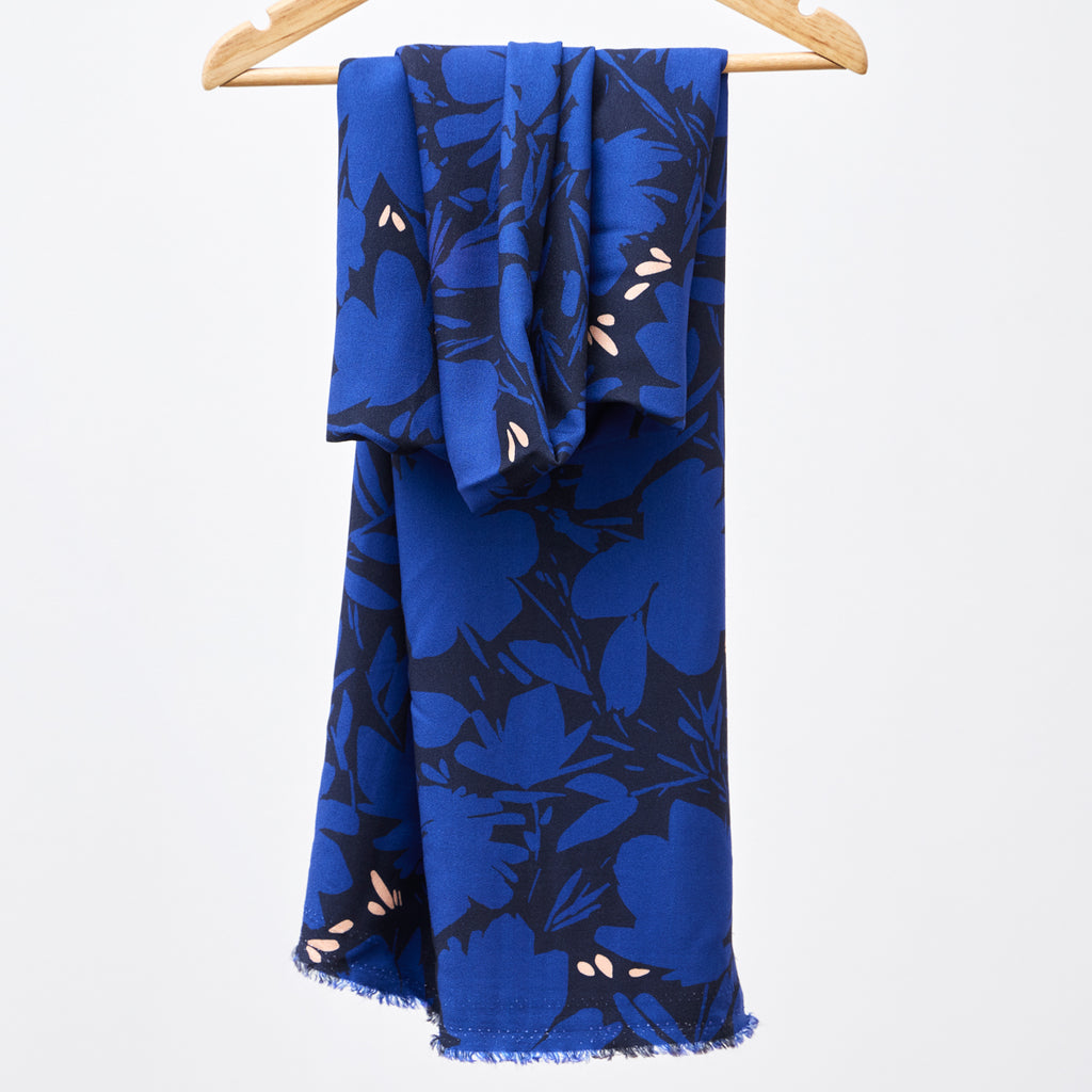 Rayon Crepe Fabric in Leia Cobalt | Frankie Rose Fabrics