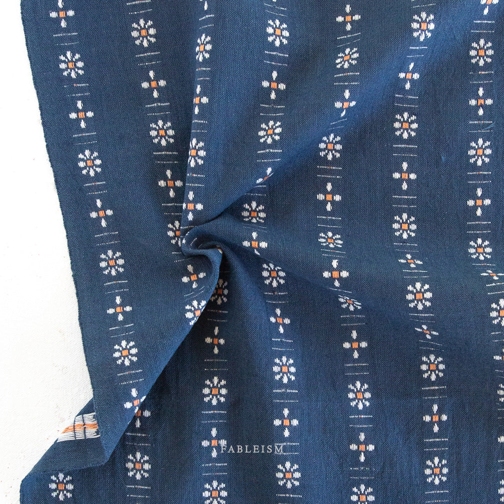 Furoshiki Bag Kit with Fableism Daisies in Indigo & Curry-Kit-Frankie Rose Fabrics