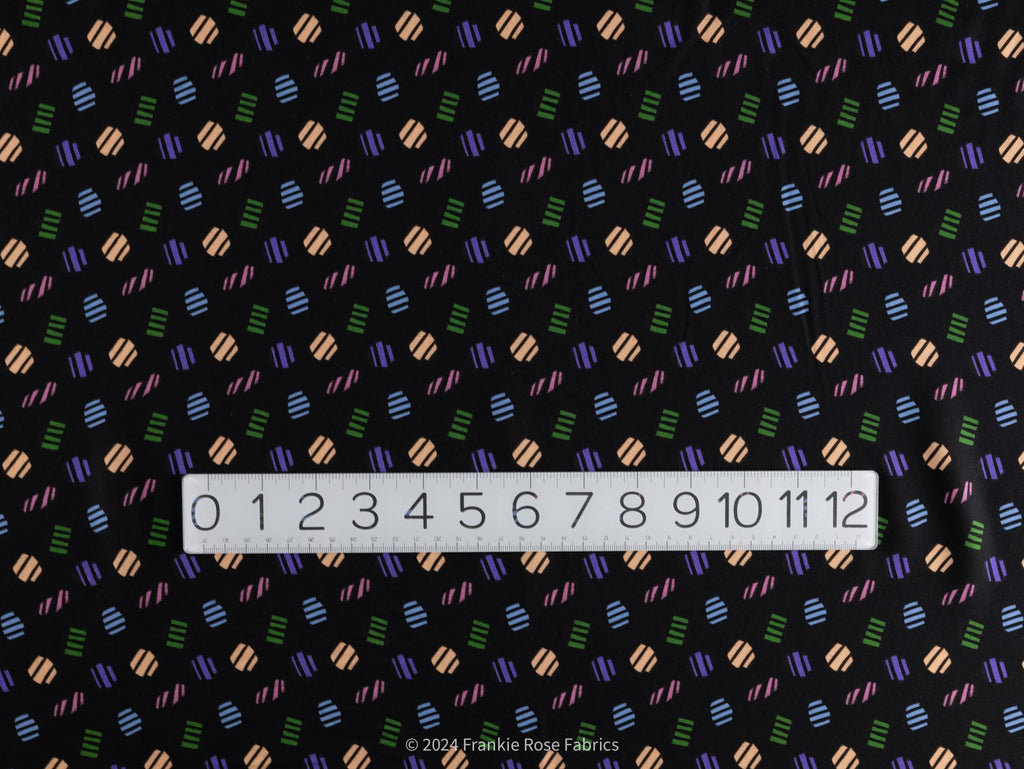 Ecovero Viscose Challis in Confetti Black-Fabric-Frankie Rose Fabrics