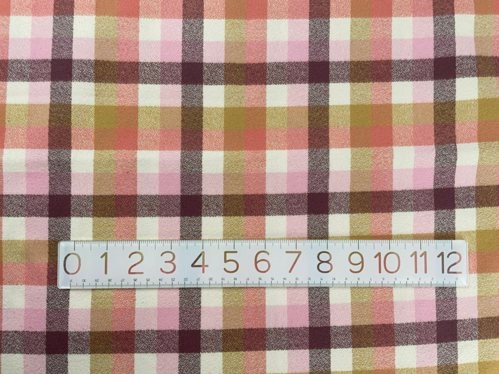 Cozy Organic Cotton Flannel in Honeysuckle Check-Fabric-Frankie Rose Fabrics
