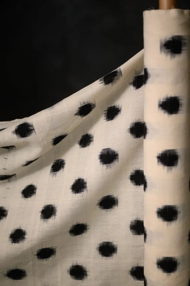 Cotton Ikat in Whisper Cream-Fabric-Frankie Rose Fabrics
