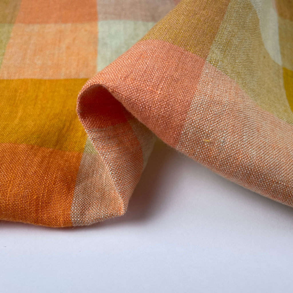 Island Life Laundered Linen Check Fabric-Fabric-Frankie Rose Fabrics