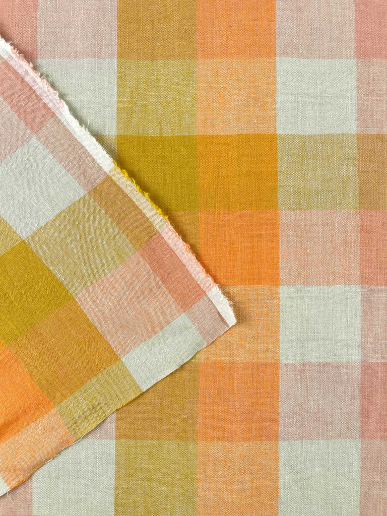 Island Life Laundered Linen Check Fabric-Fabric-Frankie Rose Fabrics