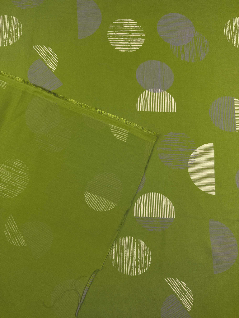 Viscose Rayon Challis Fabric in Jane Matcha-Fabric-Frankie Rose Fabrics