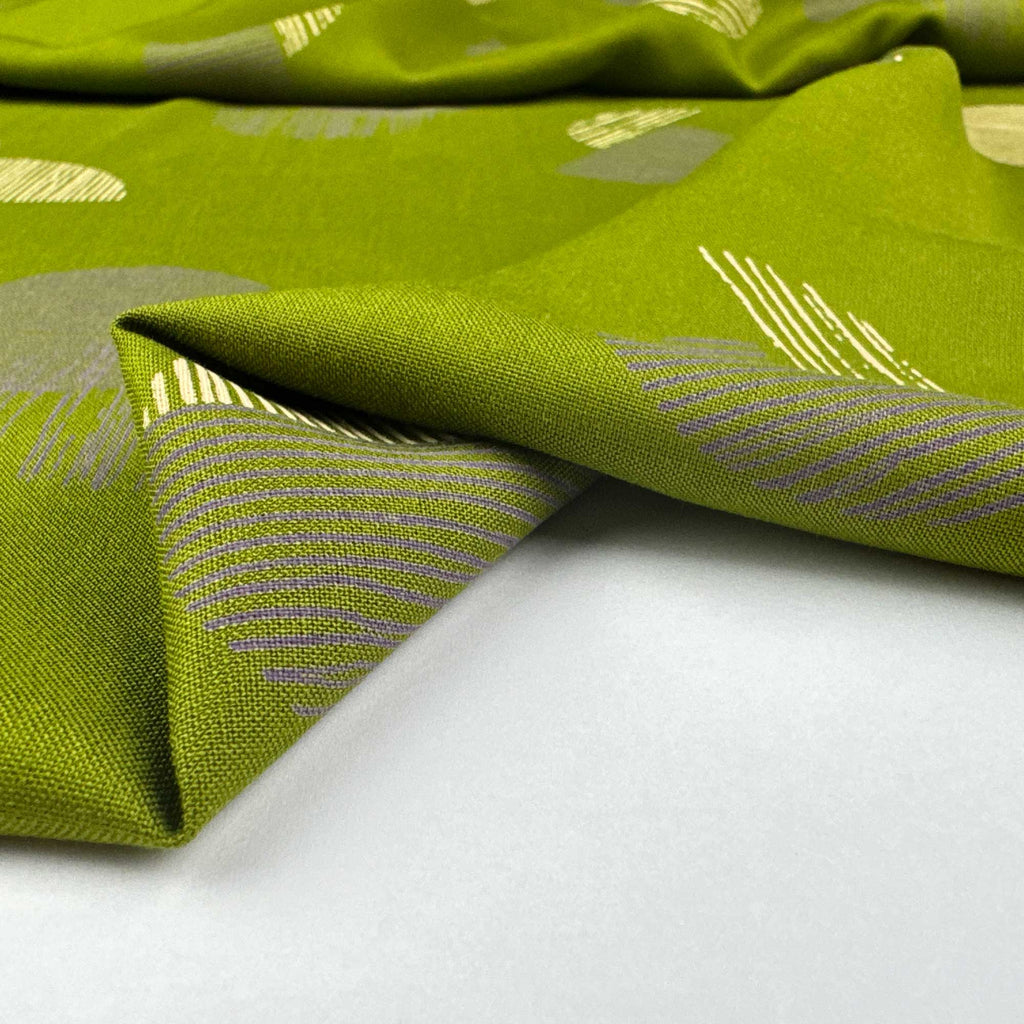 Viscose Rayon Challis Fabric in Jane Matcha-Fabric-Frankie Rose Fabrics