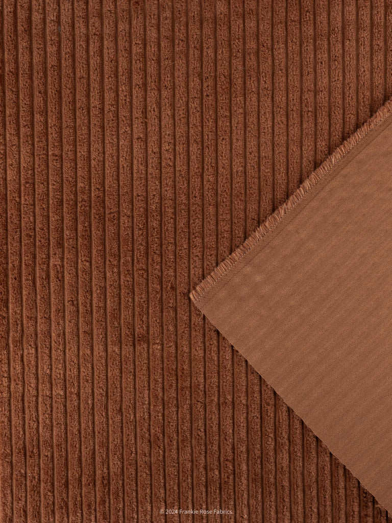Jumbo Wale Cotton Corduroy in Rustic Brown-Fabric-Frankie Rose Fabrics