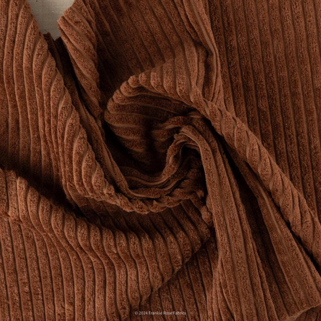 Jumbo Wale Cotton Corduroy in Rustic Brown-Fabric-Frankie Rose Fabrics