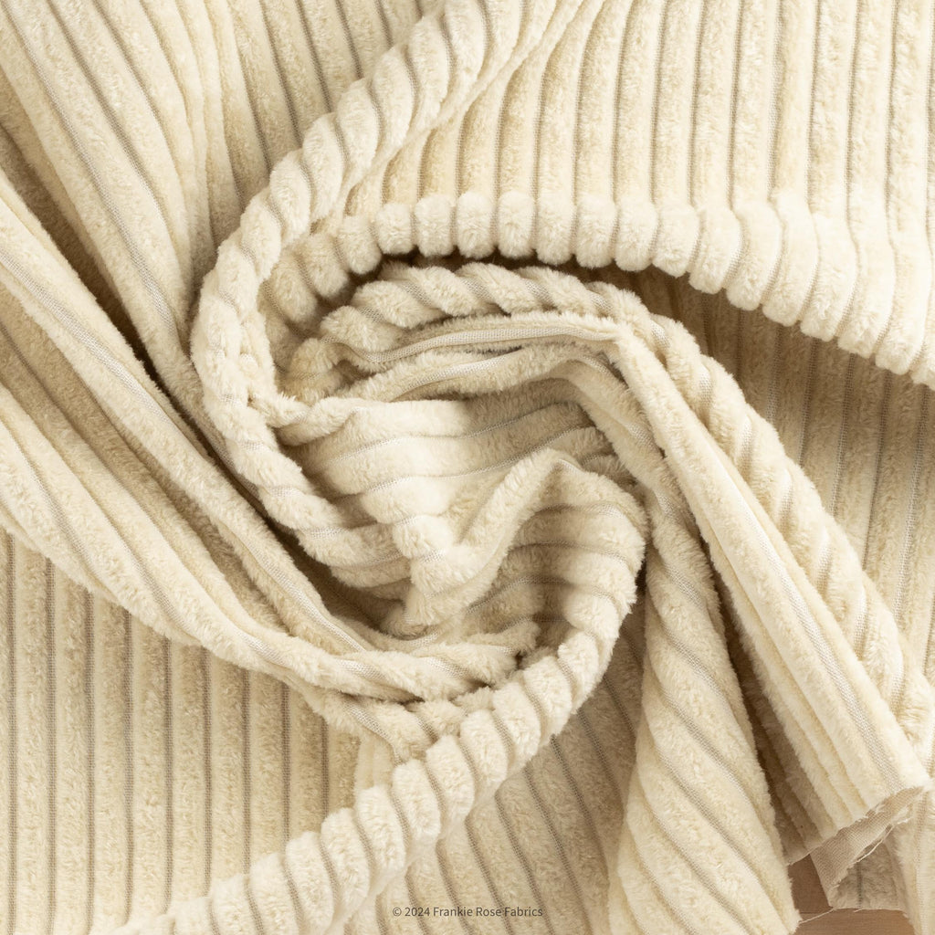 Jumbo Wale Cotton Corduroy in Sand Shell-Fabric-Frankie Rose Fabrics