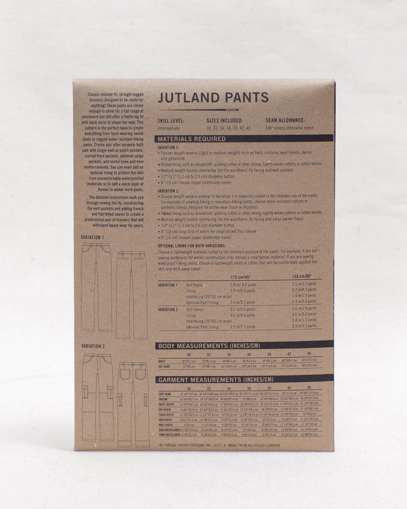 Jutland Men's Work Pants by Thread Theory-Sewing Pattern-Frankie Rose Fabrics