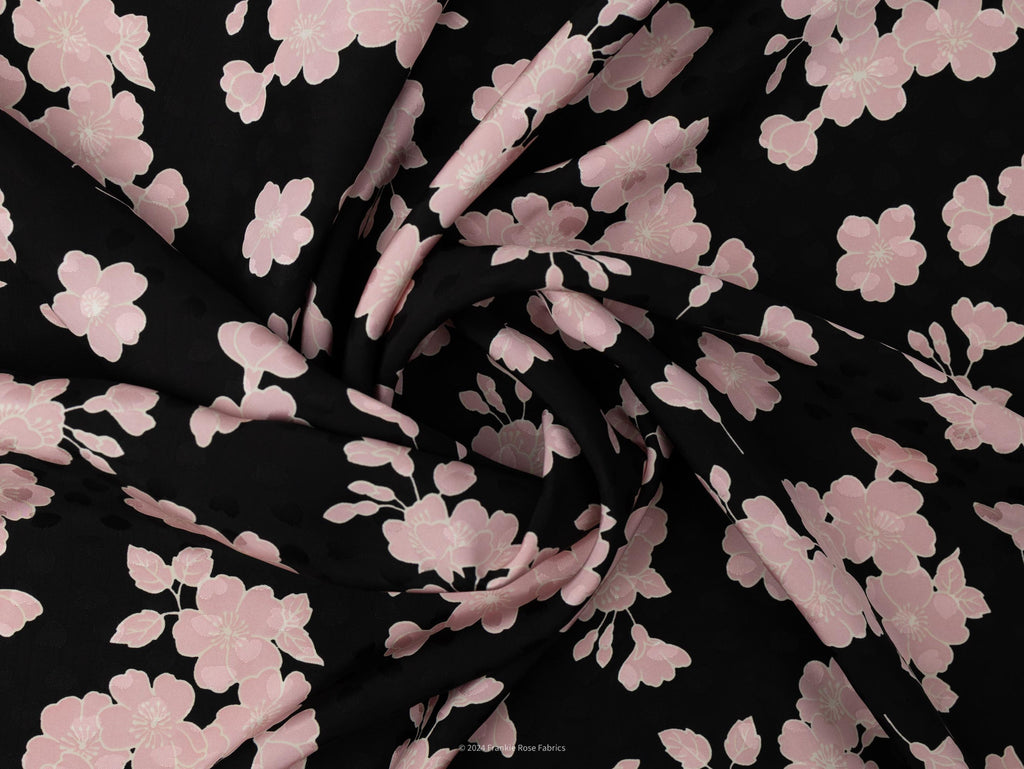 Sakura Viscose Jacquard Designer Deadstock by The Kooples-Fabric-Frankie Rose Fabrics