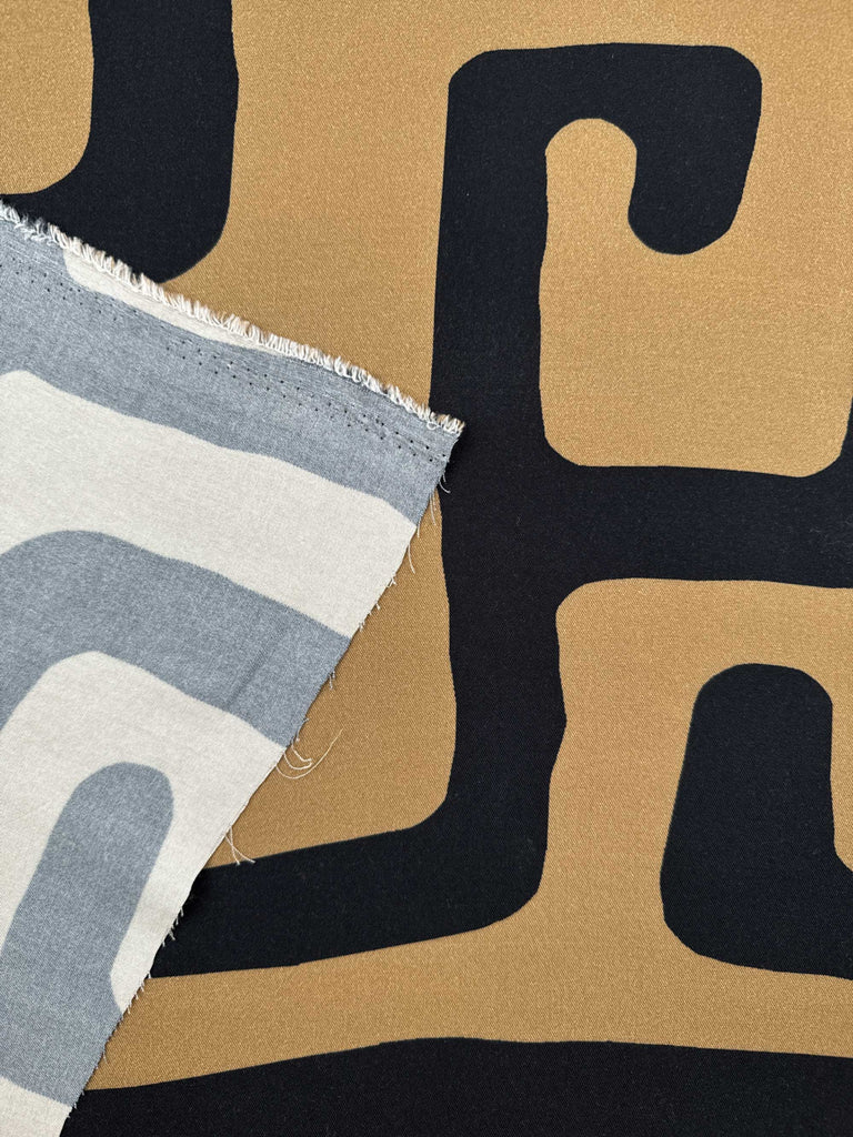 Ecovero Viscose Challis in Labyrinth-Fabric-Frankie Rose Fabrics