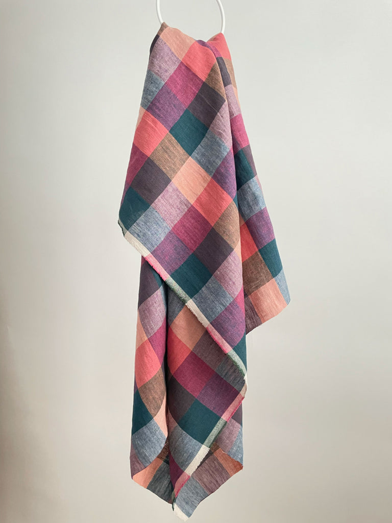 Louisiana Laundered Linen Check Fabric-Fabric-Frankie Rose Fabrics