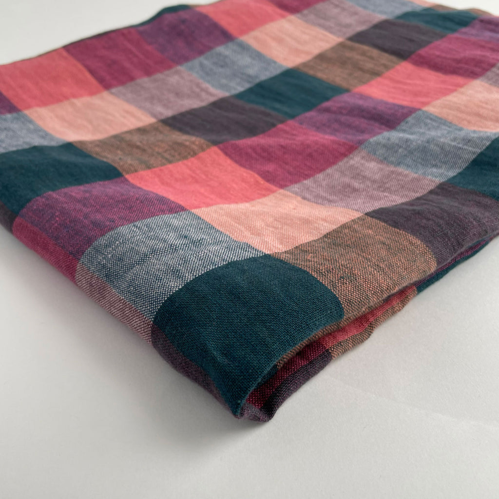 Louisiana Laundered Linen Check Fabric-Fabric-Frankie Rose Fabrics