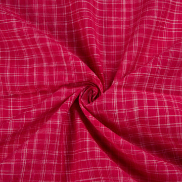 Handwoven Yarn Dyed Cotton Fabric in Magenta