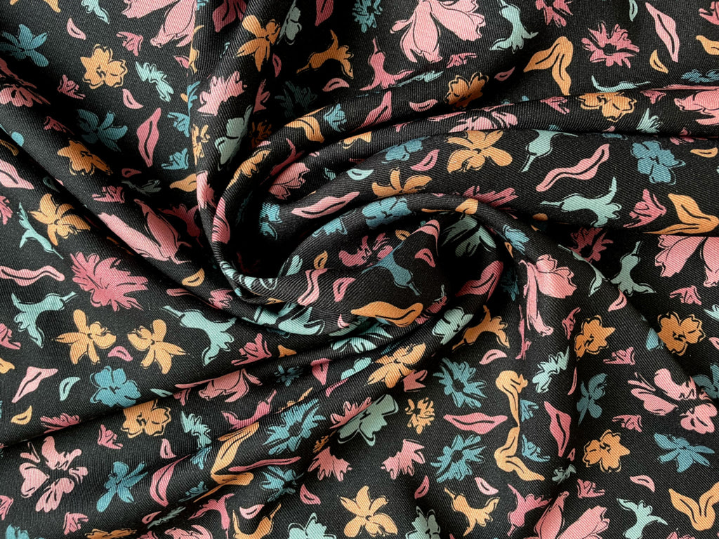 Floral Rayon Twill Fabric in Majestic | Frankie Rose Fabrics