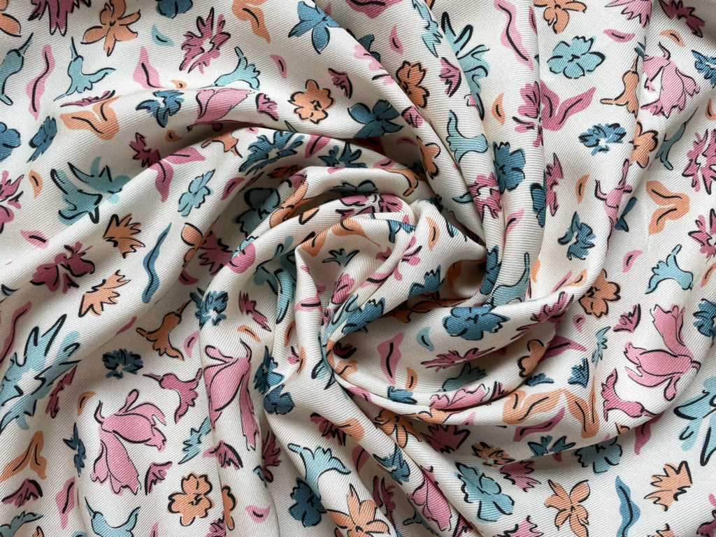 Floral Rayon Twill Fabric in Moments | Frankie Rose Fabrics