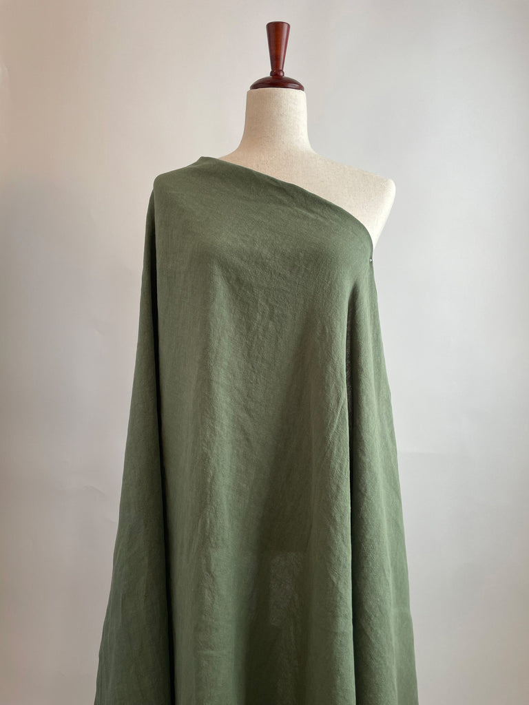 Stonewashed Linen Fabric in Moss | Frankie Rose Fabrics