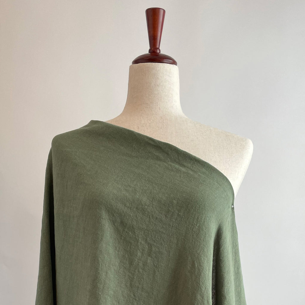 Stonewashed Linen Fabric in Moss | Frankie Rose Fabrics