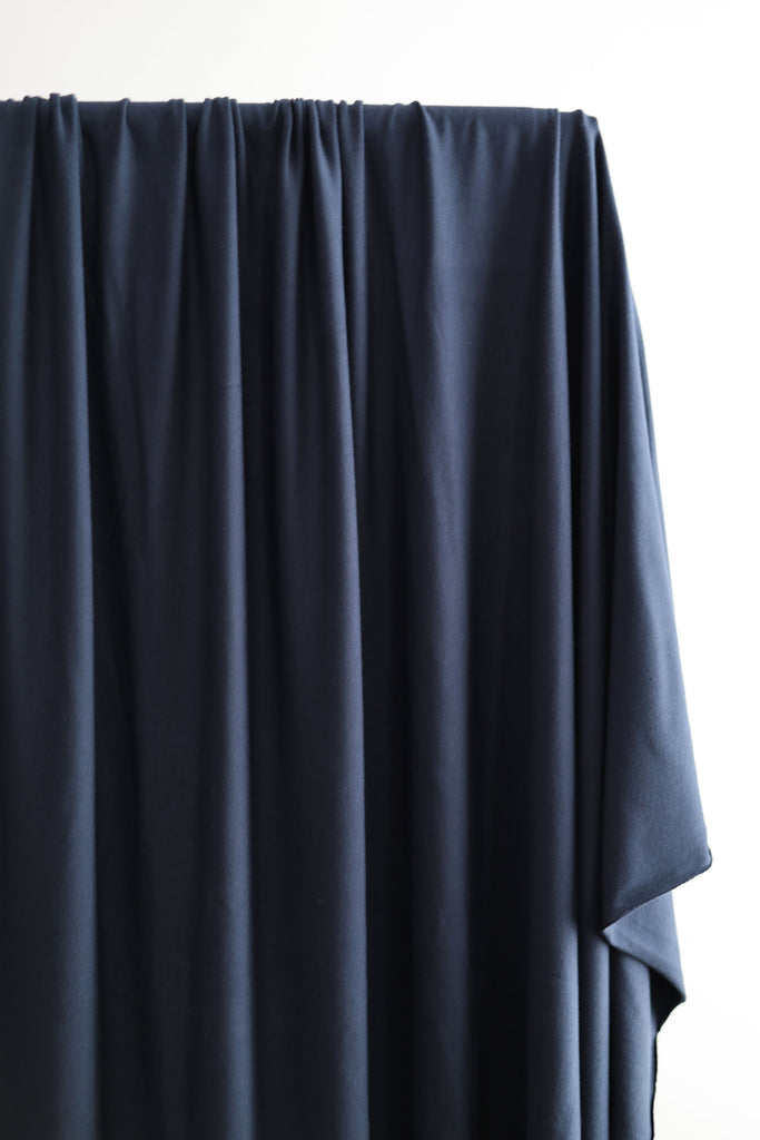 Flowy Bamboo Jersey in Navy-Fabric-Frankie Rose Fabrics
