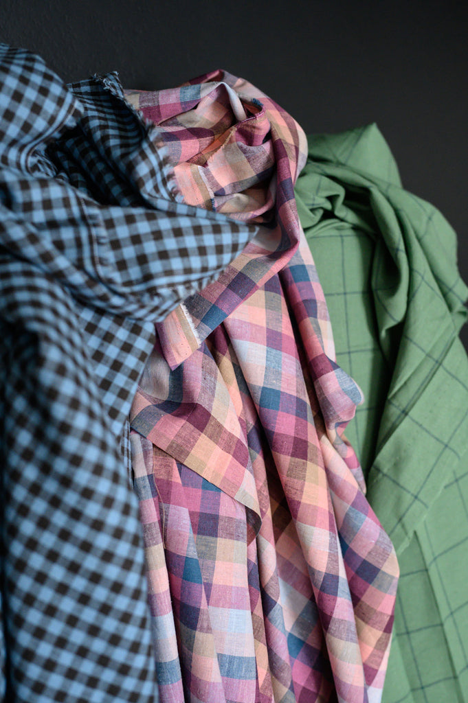 Northern Blues Linen Cotton Gingham by Merchant & Mills