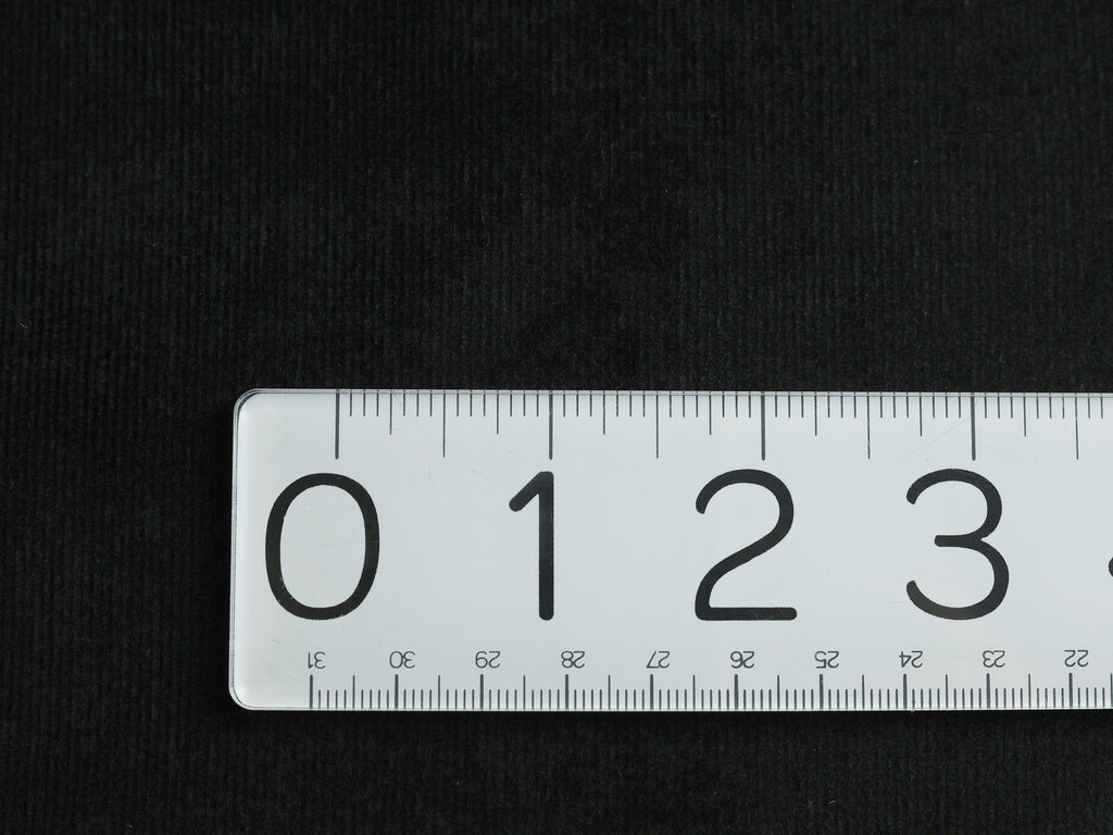 Velvety Pinwale Corduroy in Black, 21 Wale-Fabric-Frankie Rose Fabrics
