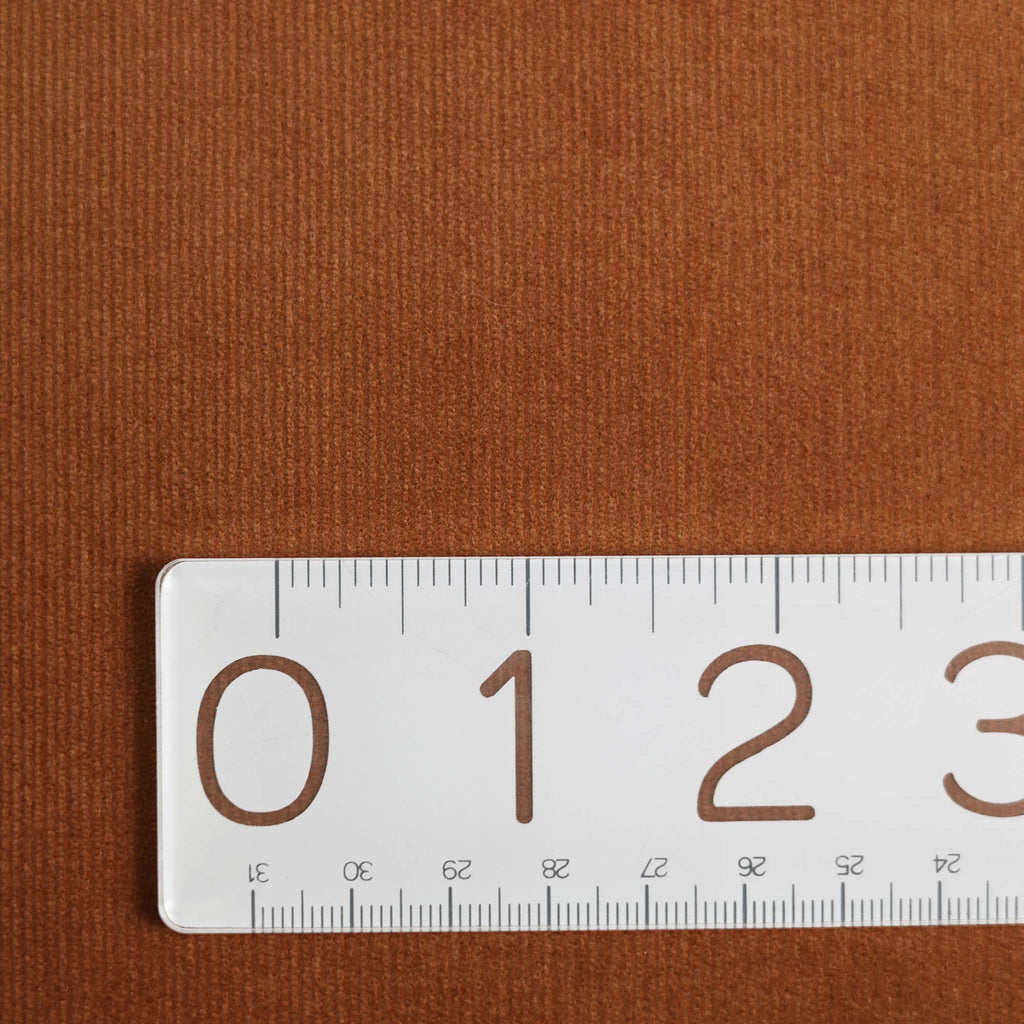 Velvety Pinwale Corduroy in Copper, 21 Wale-Fabric-Frankie Rose Fabrics